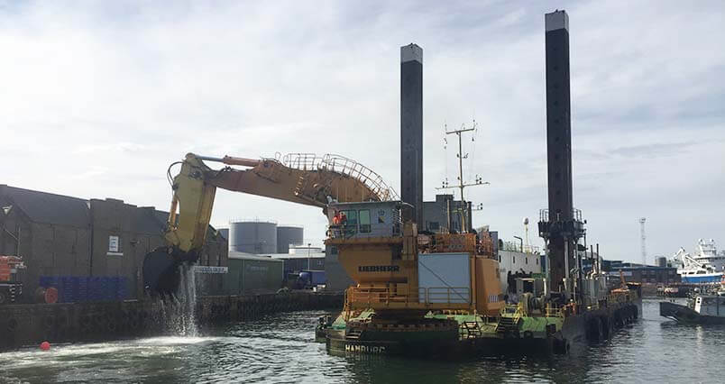 Geluidswand voor Baggerschip